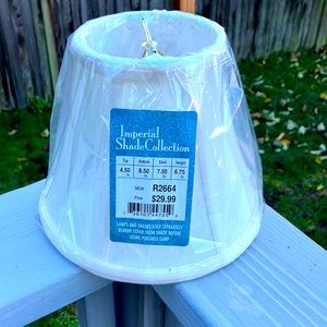 Imperial Shade Collection White Color Fabric & Gold Frame Lampshade 4.5x8.5x6.7